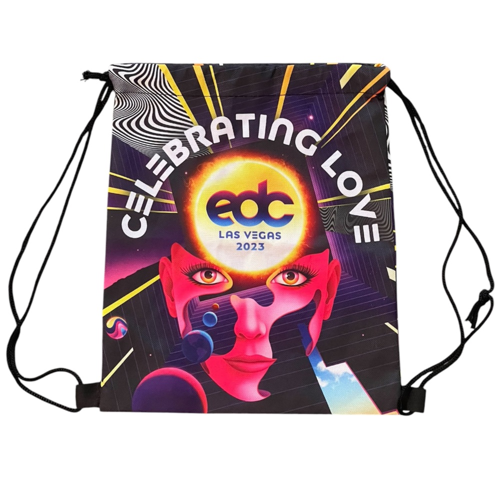 EDC Las Vegas 2023 drawstring promo backpack
